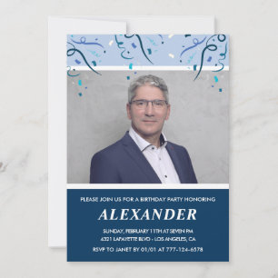 Invitations masculines à 50e anniversaire Photo Na