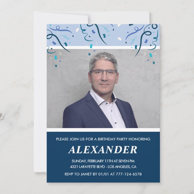 Invitations masculines à 60e anniversaire Photo Na (Devant)