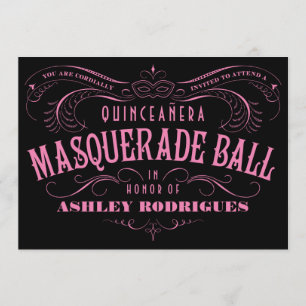 Invitations masquantes de Quinceanera