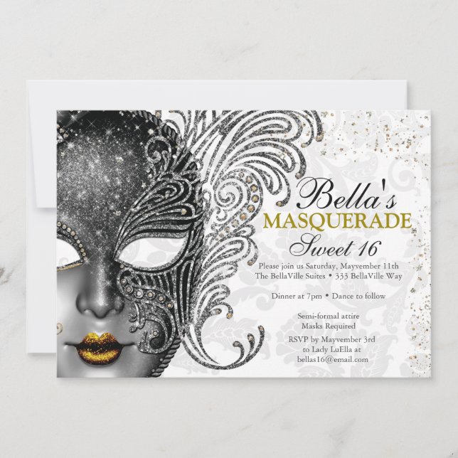 Invitations Masquerade Anniversaire (Devant)