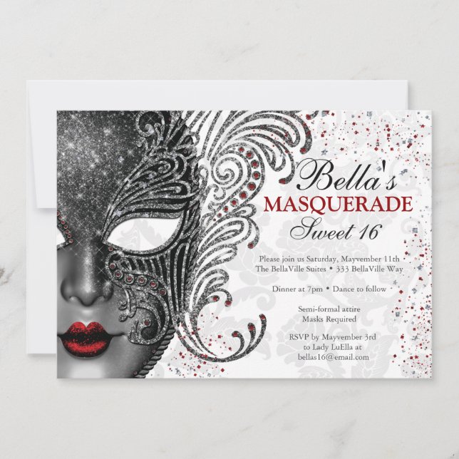 Invitations Masquerade Anniversaire (Devant)