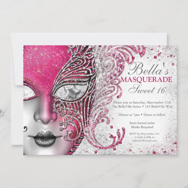 Invitations Masquerade Anniversaire (Devant)