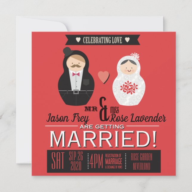 Invitations Matreshka Wedding (Devant)