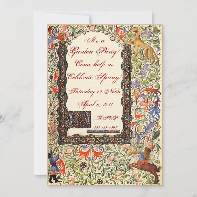 Invitations Medieval Garden Party 5X7 (Devant)