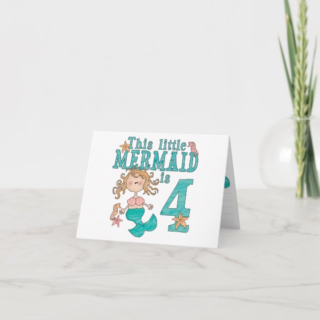 Invitations Mermaid 4e anniversaire (Devant)
