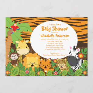 Invitations mignonnes de baby shower d'animaux de
