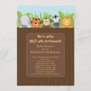 Invitations mignonnes de baby shower d'animaux de