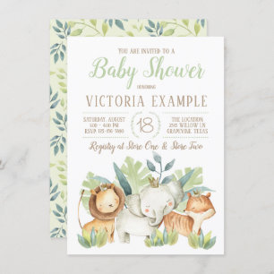Invitations mignonnes de baby shower de safari de