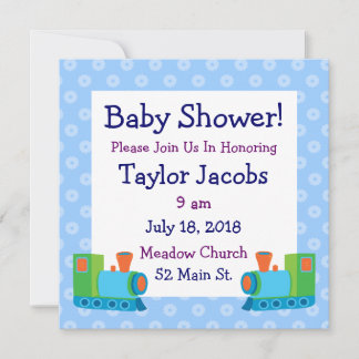 Invitations mignonnes de baby shower de train de