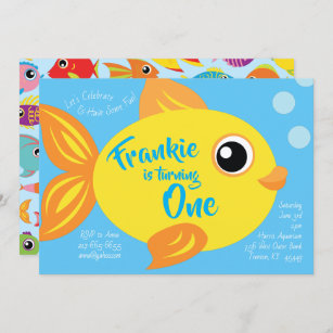 Invitations Faire Part Cartes Anniversaire Poisson Rouge Zazzle Fr