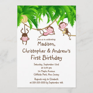 Invitations mignonnes de fête d'anniversaire de