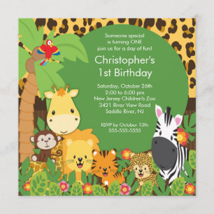 Invitations mignonnes de fête d'anniversaire de
