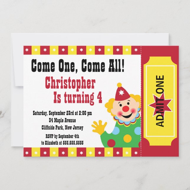Invitations mignonnes de fête d'anniversaire de (Devant)