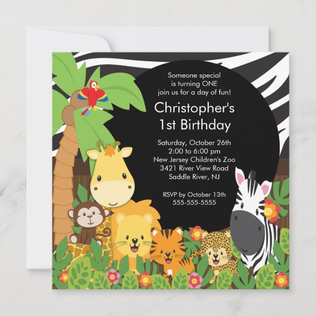 Invitations mignonnes de fête d'anniversaire de (Devant)