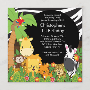 Invitations mignonnes de fête d'anniversaire de