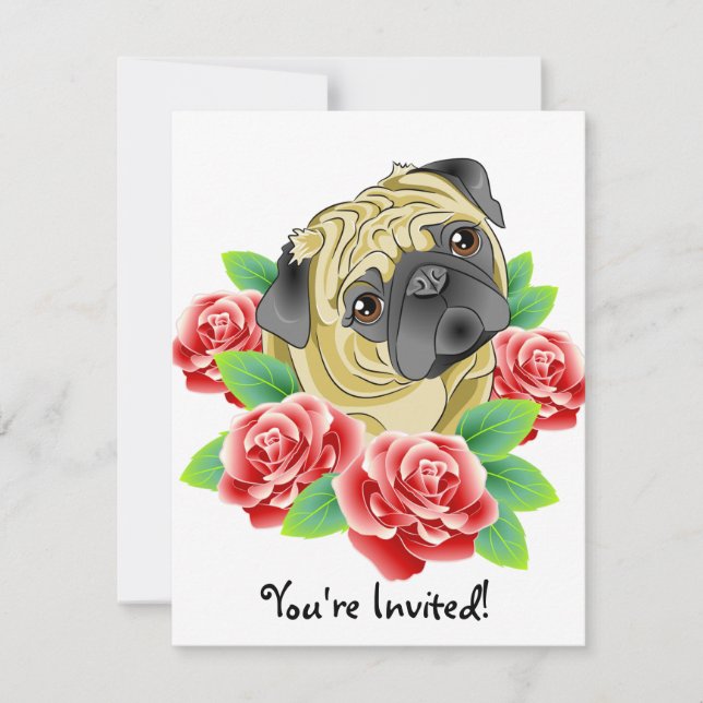 Invitations mignonnes de partie de chien de style (Devant)
