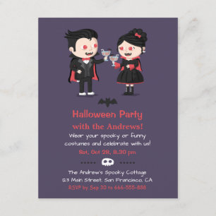 Invitations mignonnes de partie de Halloween de