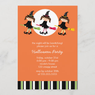 Invitations mignonnes de partie de Halloween de