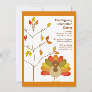 Invitations mignonnes de thanksgiving de la