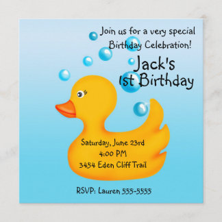 Invitations mignonnes en caoutchouc d'anniversaire