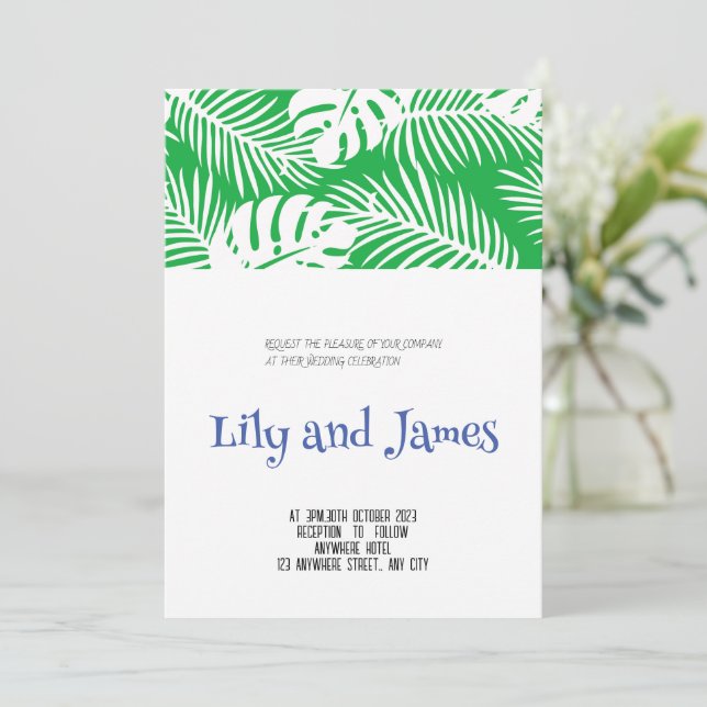 Invitations minimalistes au mariage des fleurs (Debout devant)