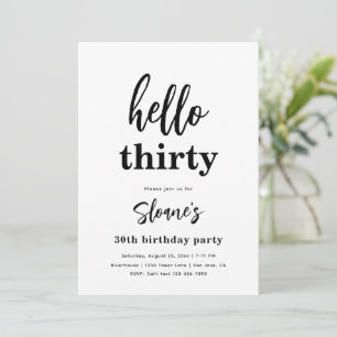 Invitations minimalistes de 30e anniversaire   30e