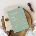 Invitations minimalistes de mariage vert Sage<br><div class="desc">Invitations minimalistes de mariage vert Sage pour votre journée spéciale!</div>