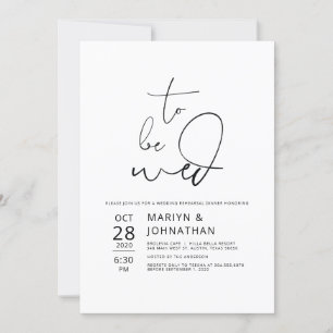Invitations minimalistes pour le dîner de répétiti