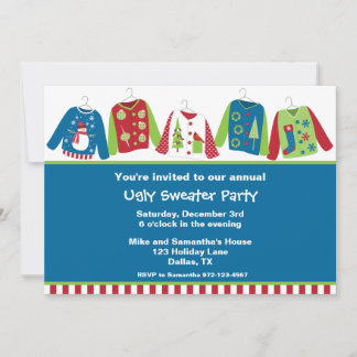 Invitations moches de Noël Sweater Party