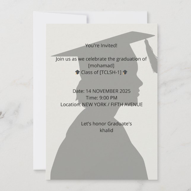 invitations modernes à la remise des diplômes anno (Dos)