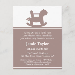 Invitations modernes de baby shower de cheval de