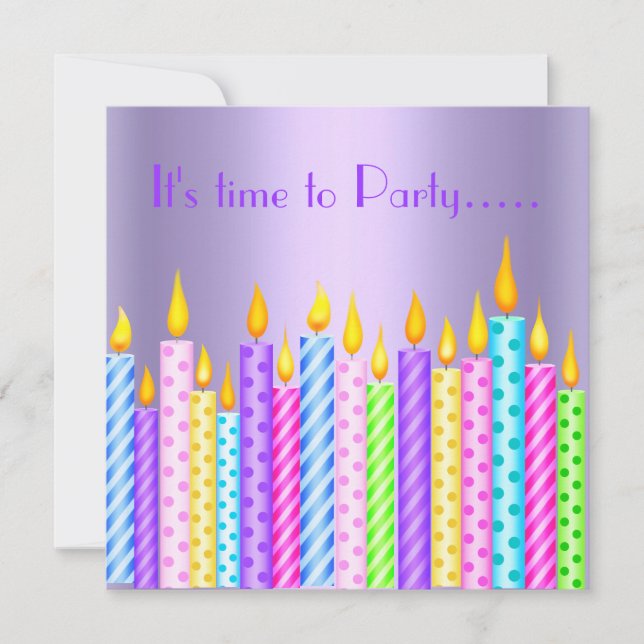 INVITATIONS MODERNES DE FÊTE D'ANNIVERSAIRE PAR MU (Devant)