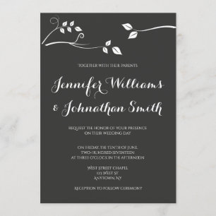 Invitations modernes de mariage de branche de