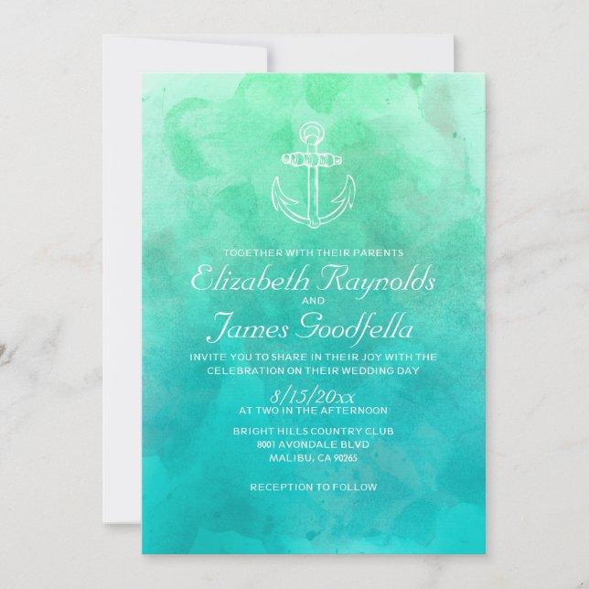 Invitations modernes de mariage de destination de (Devant)