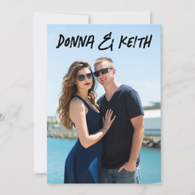 INVITATIONS MODERNES DE MARIAGE DE PHOTOS PERSONNA (Devant)