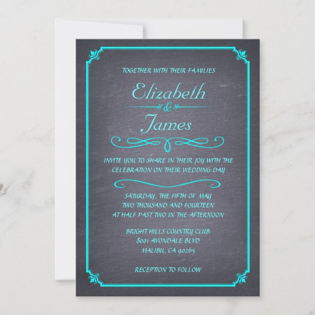 Invitations modernes de mariage de tableau (Devant)