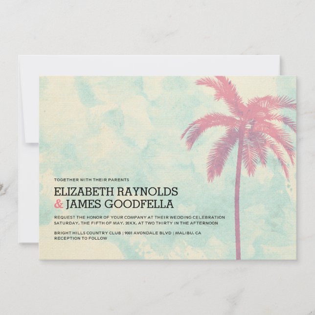 Invitations modernes de mariage de toile de jute (Devant)