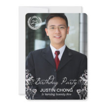 Invitations modernes élégantes d'anniversaire de