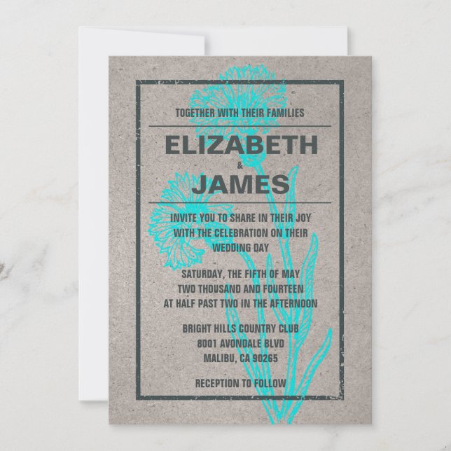Invitations modernes vintages de mariage (Devant)