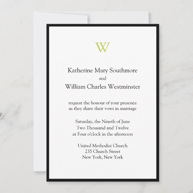 Invitations Monogrammes de mariage abordables (Devant)