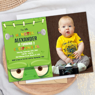 Invitations Monster Anniversaire, Monster Vert pho