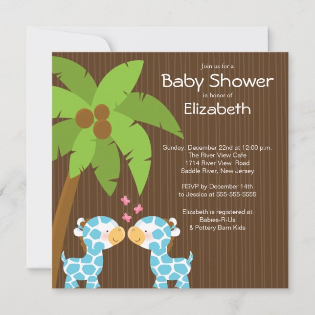 Invitations multiples de baby shower de girafe de (Devant)