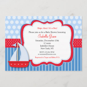 Invitations nautiques de baby shower de Saiboat