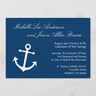 Invitations nautiques de mariage d'Ancre de bateau