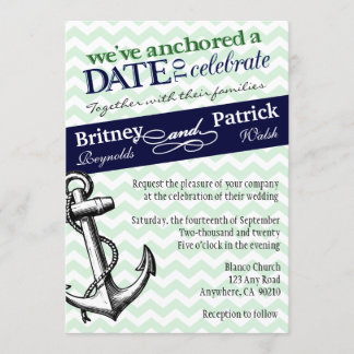 Invitations nautiques de mariage de marine et