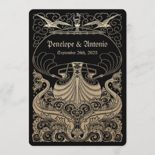 Invitations nautiques vintages de mariage de