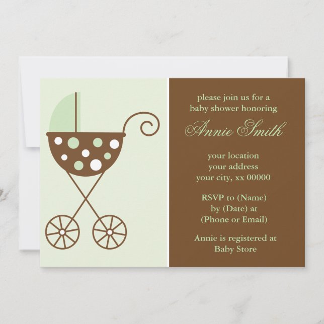 Invitations neutres de Baby shower de la poule ver (Devant)