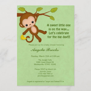 Invitations neutres MM2 VERT de baby shower de