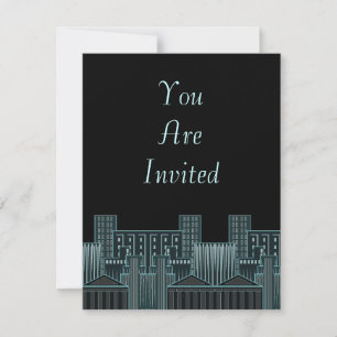 Invitations nocturnes dans la ville Skyline Citysc