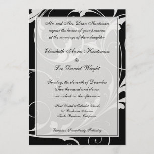 Invitations noires de mariage Cravate